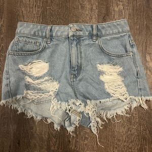 Ripped light wash pacsun denim shorts